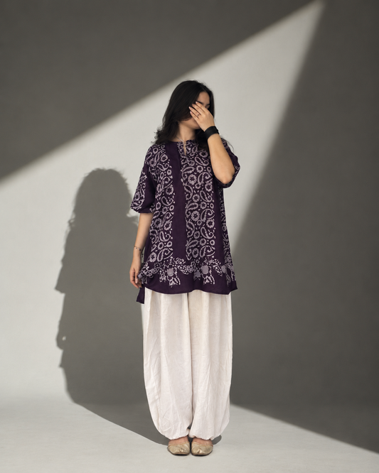 short kurti with balloon pants