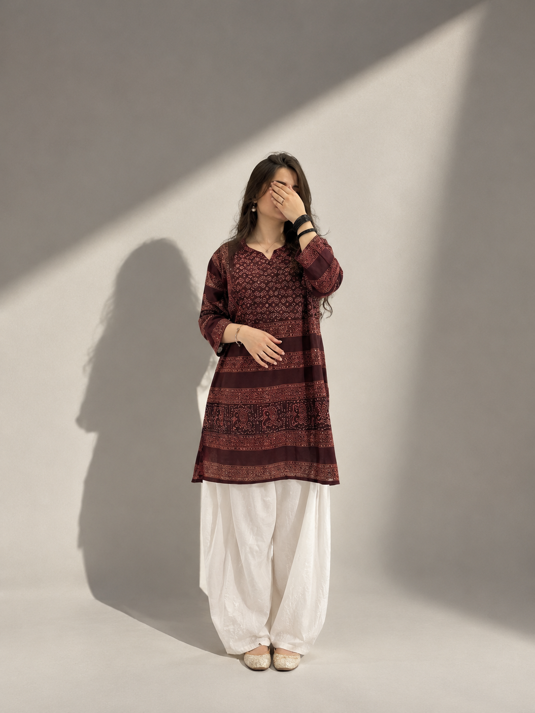 Maroon kurti set