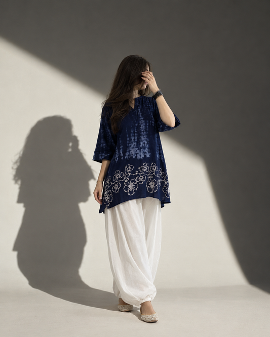 Deep blue kurti set