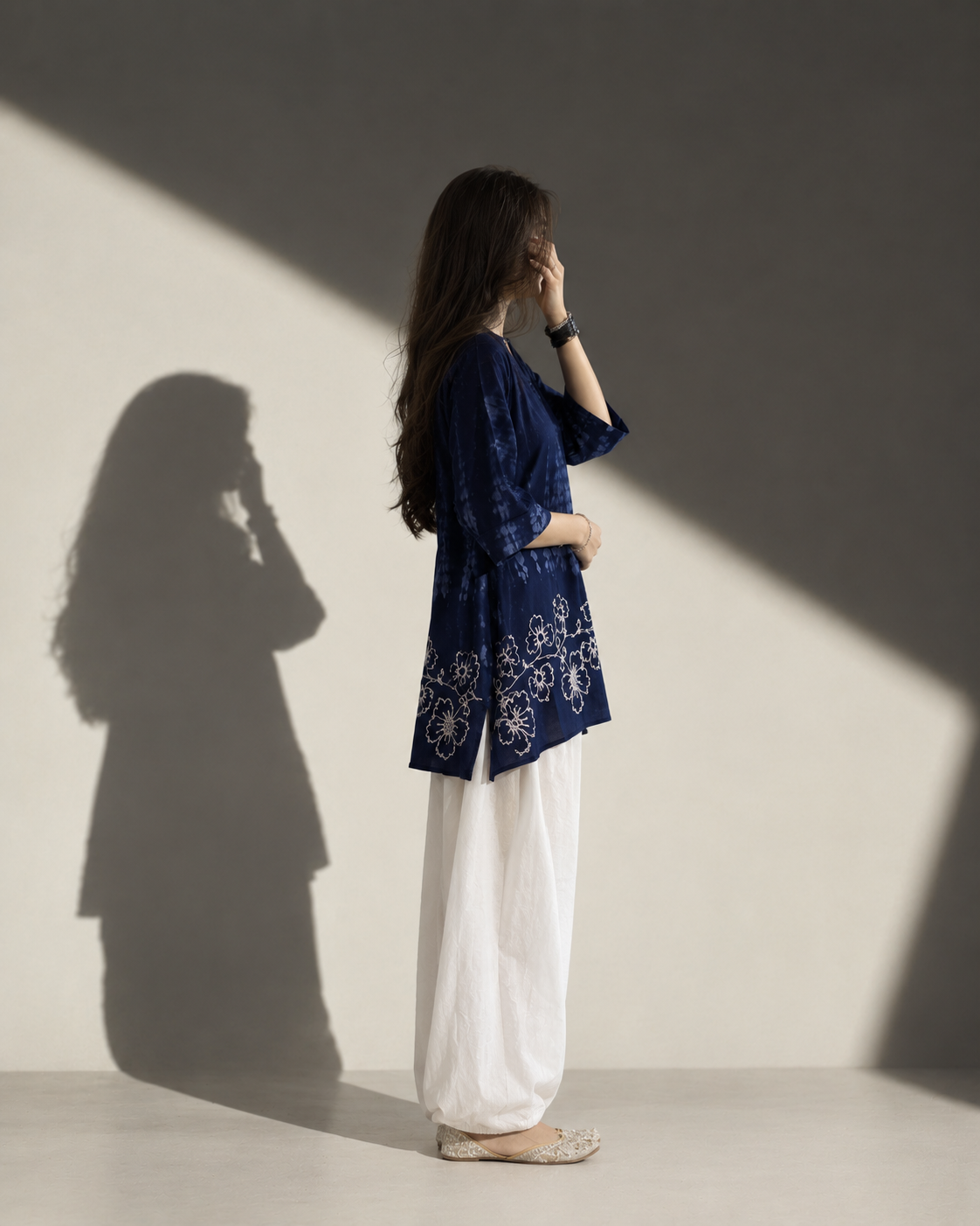 Deep blue kurti set