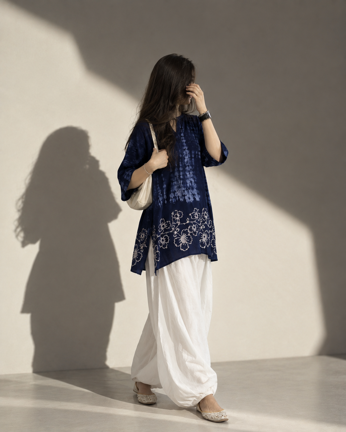 Deep blue kurti set