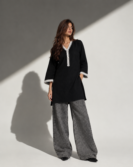 Black Indian kurti
