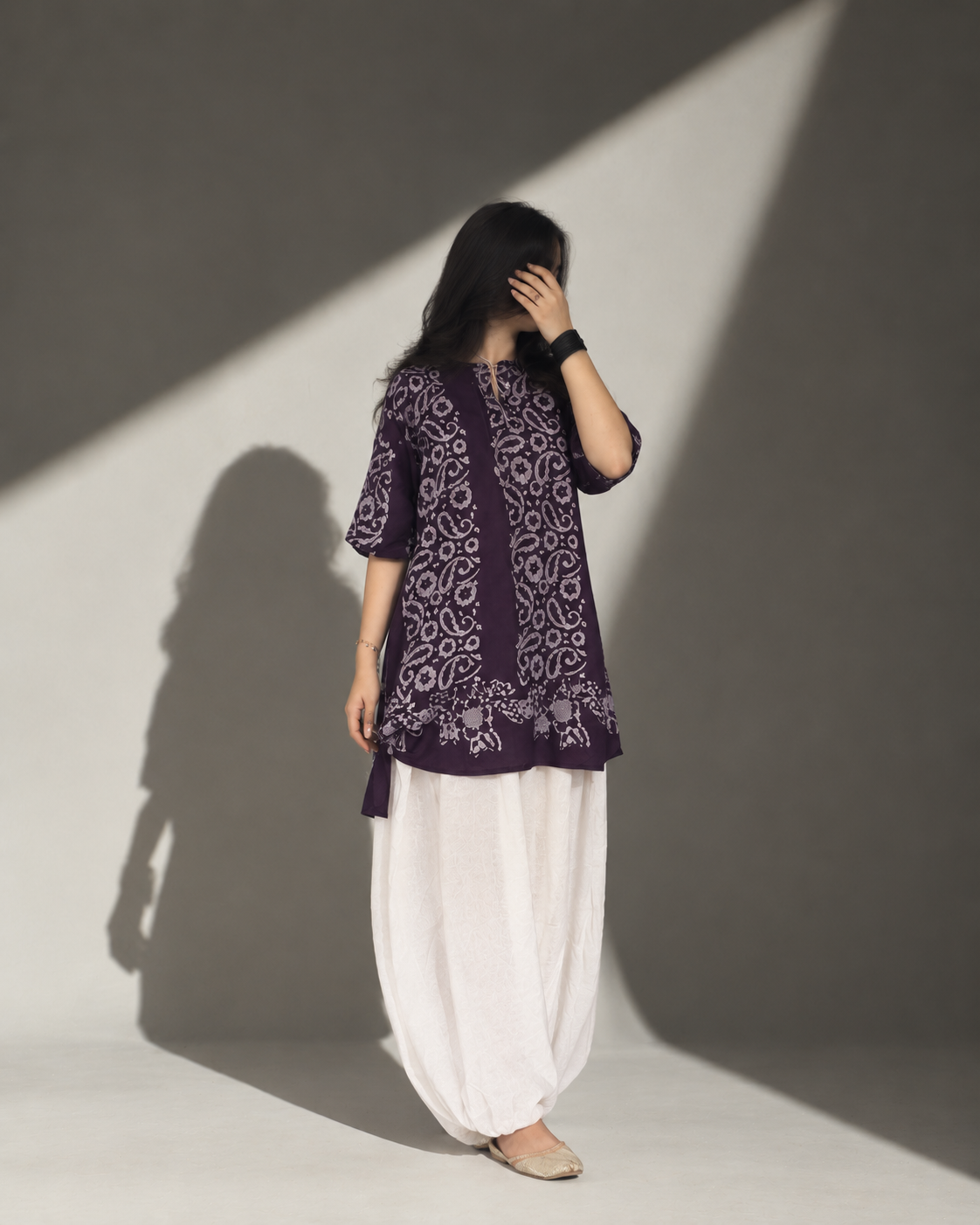 short kurti with balloon pants
