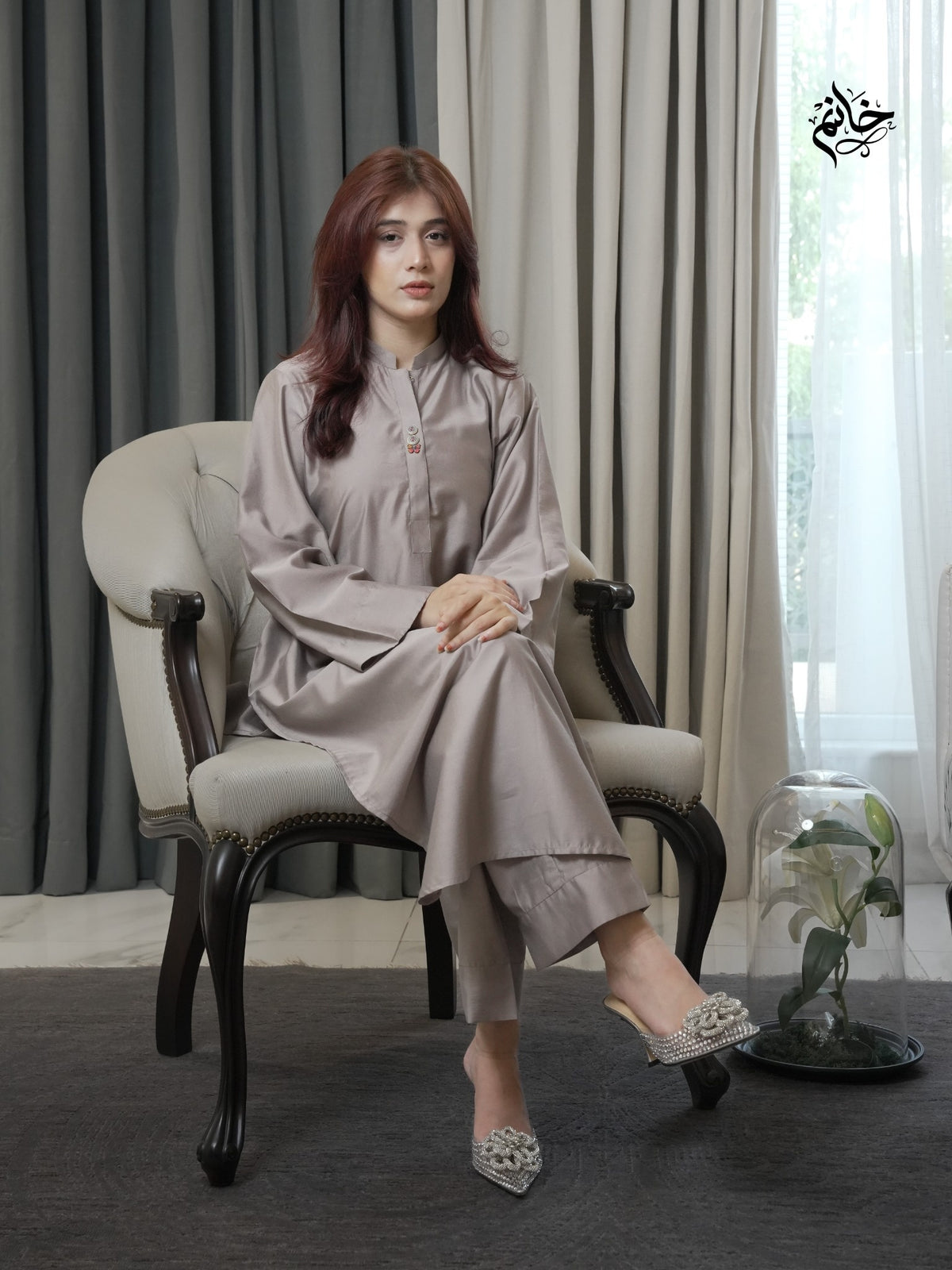 Grey silk set