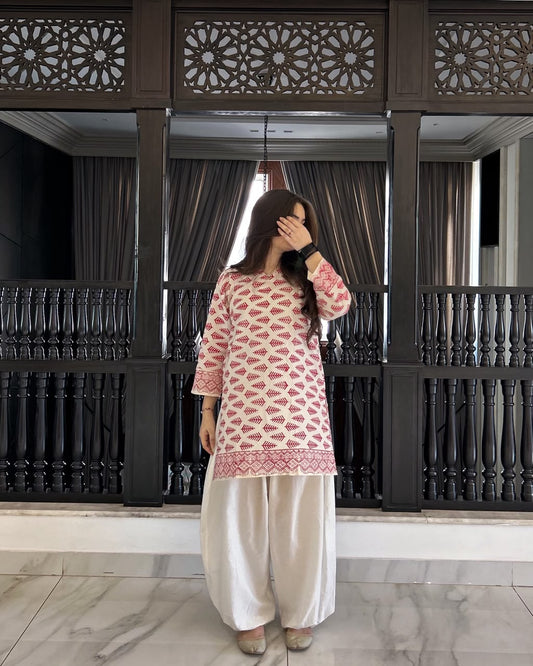 Pink kurti set
