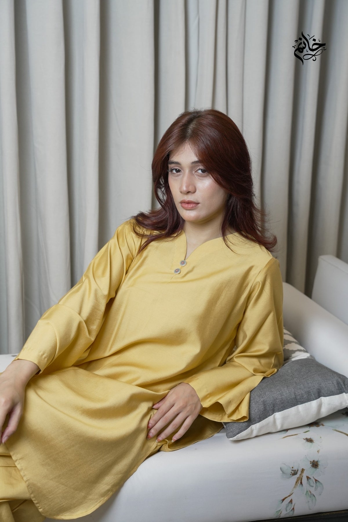 Mustard silk set