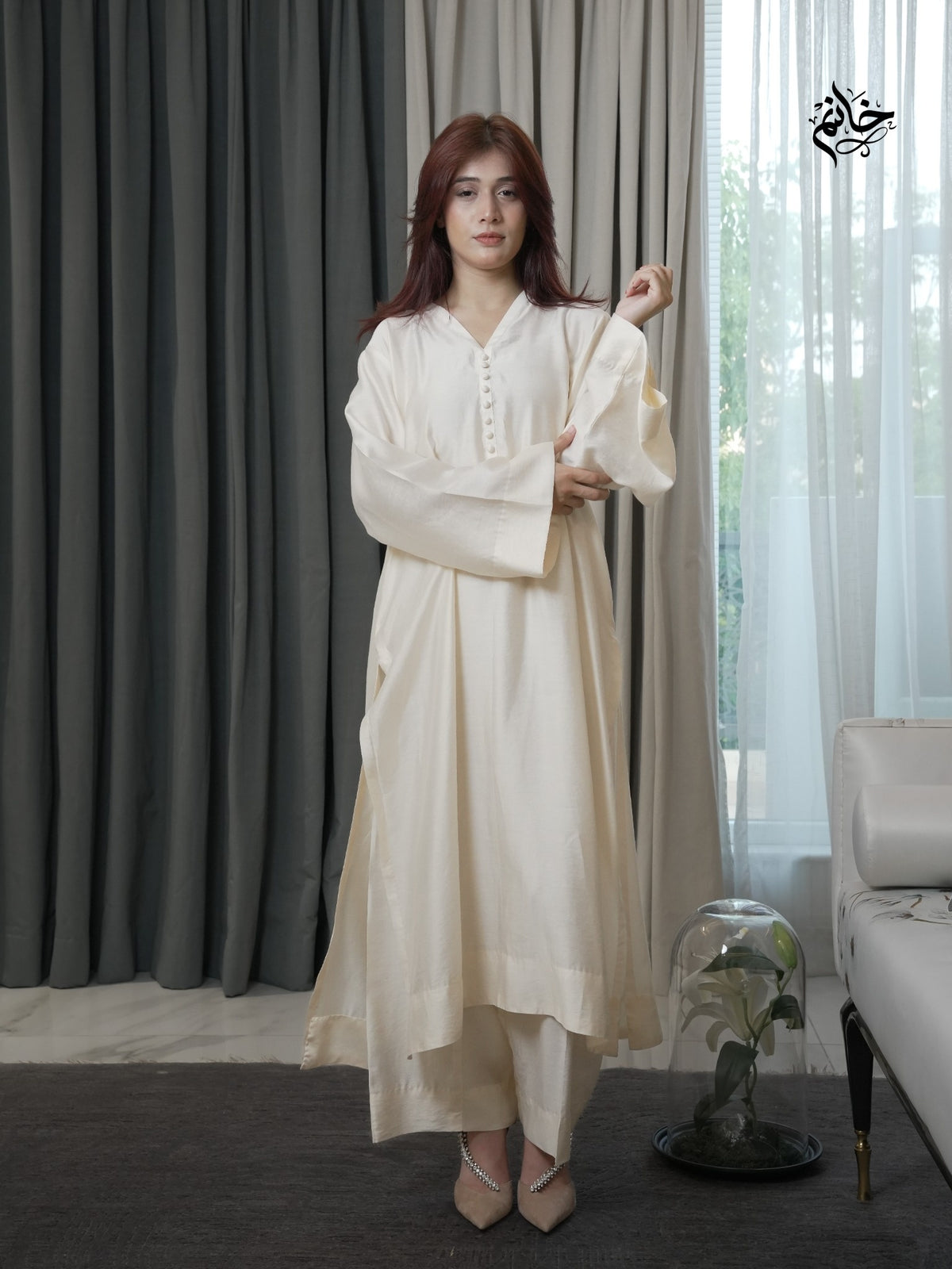 Ivory silk set