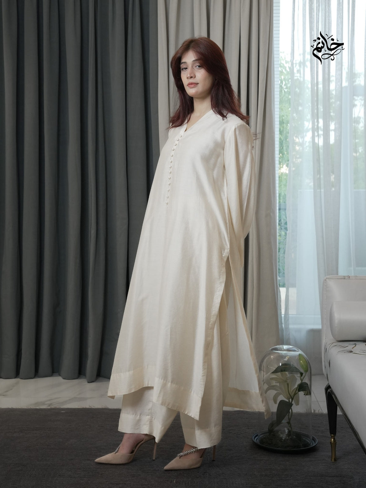 Ivory silk set